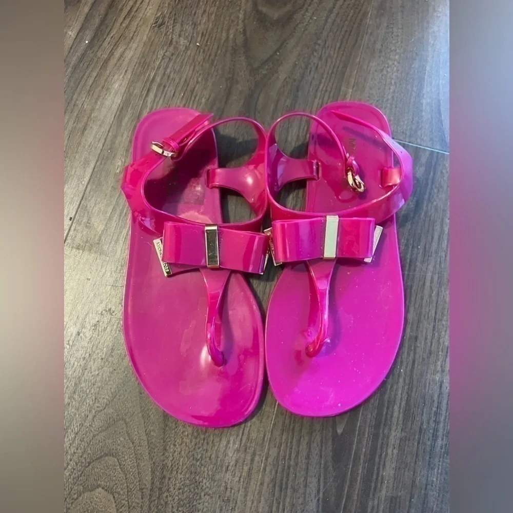 michael kors pink kayden jelly sandals size:10